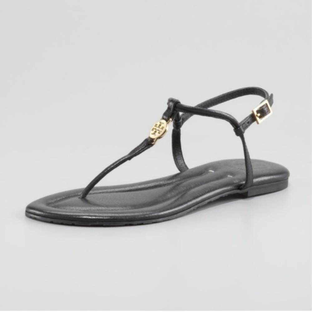 Tory Burch Emmy Black Leather Strappy Sandals Size 10.5